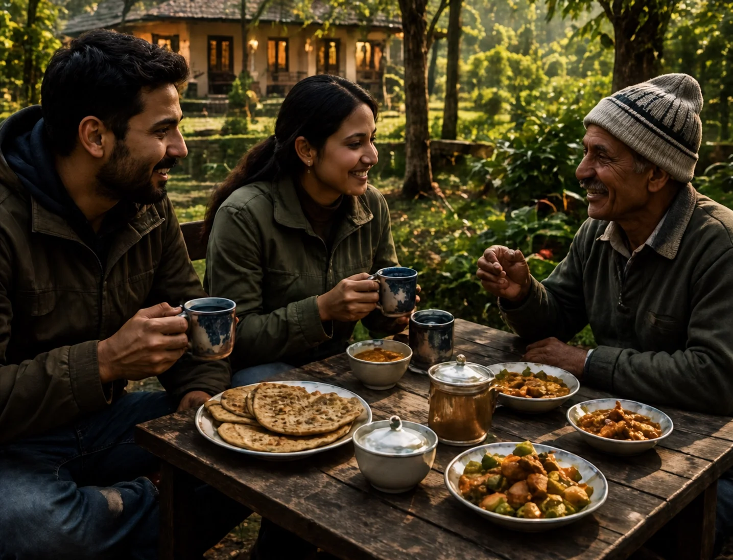 Local Kumaoni cuisine and farm-to-table dining experience at Corbett